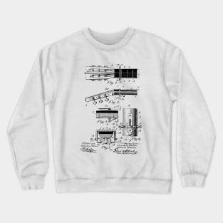 Guitar Vintage Patent Hand Drawing Crewneck Sweatshirt